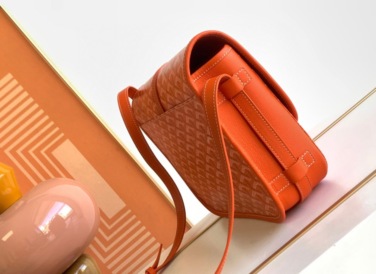 Sac Belvédère orange leather facture