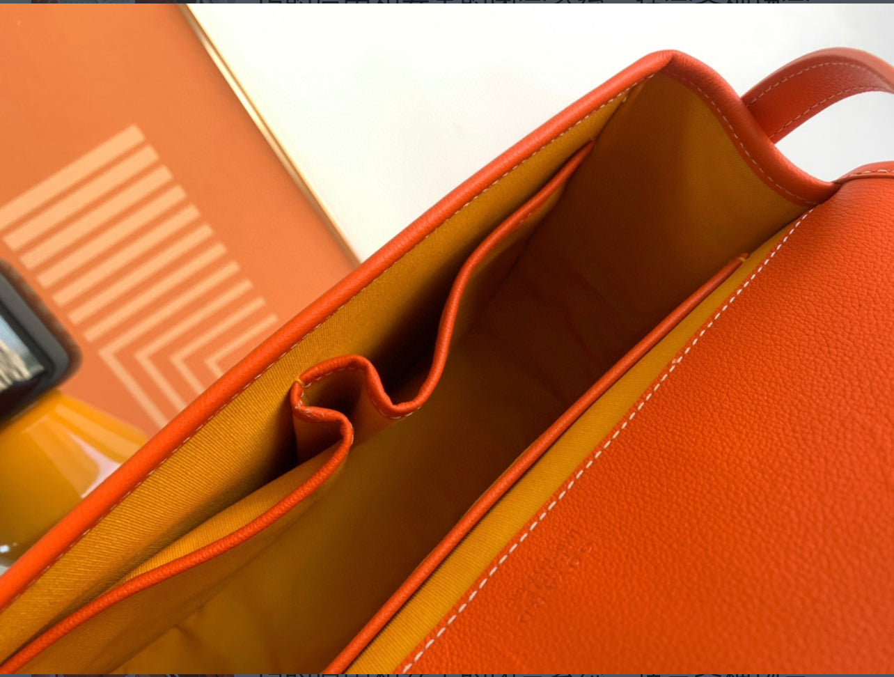 Sac Belvédère orange leather facture