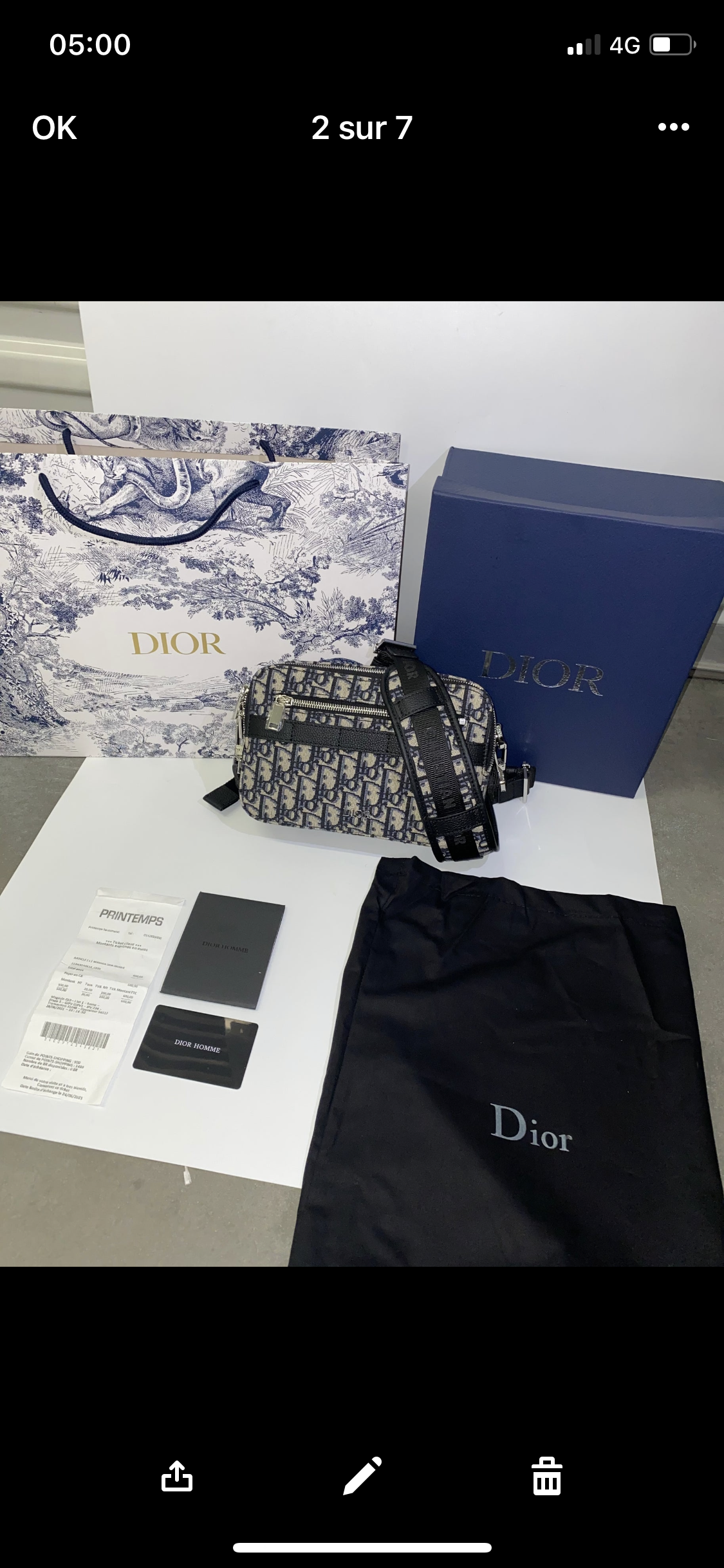 Sac Bandoulière Safari noir facture