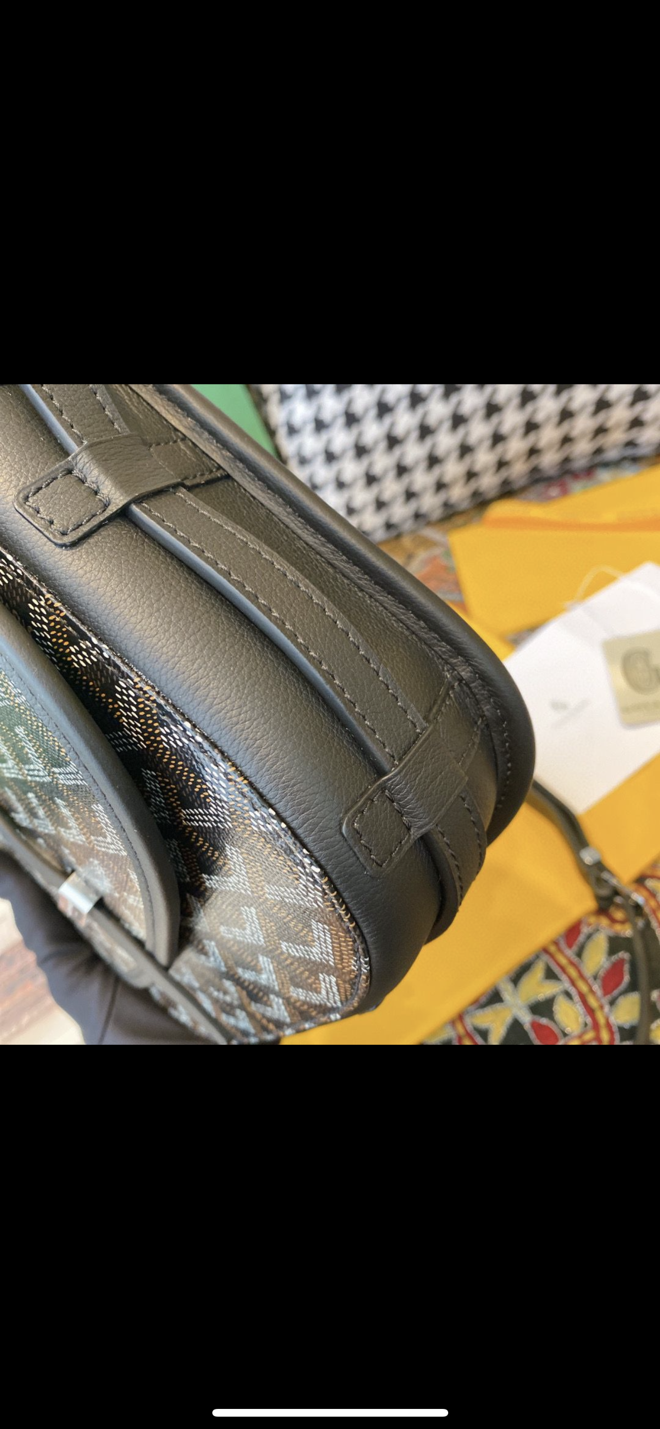 Belvédère-Tasche, schwarzes Leder, Edition, Lederrechnung