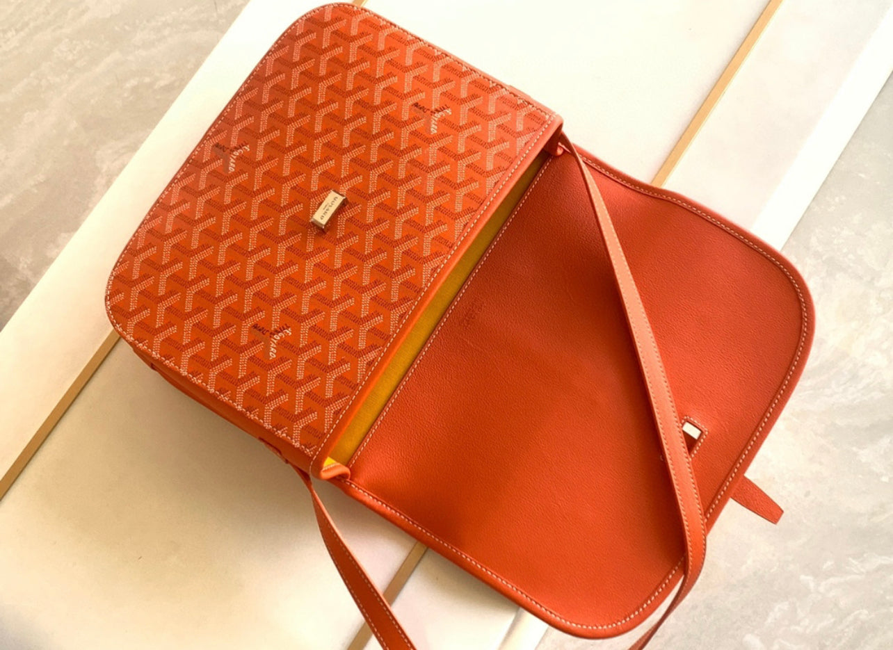 Sac Belvédère orange leather facture