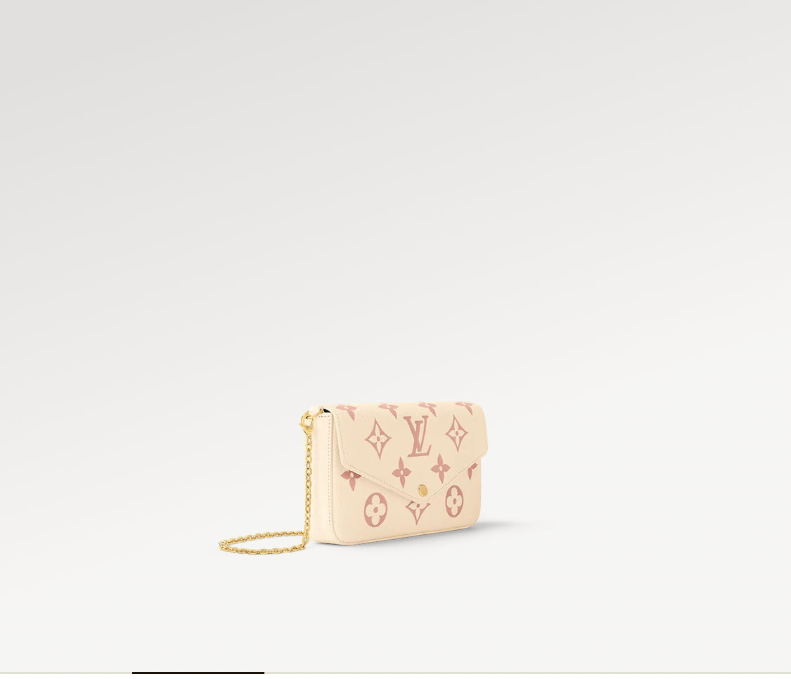 Pochette felicie crème rose trianon toile facture