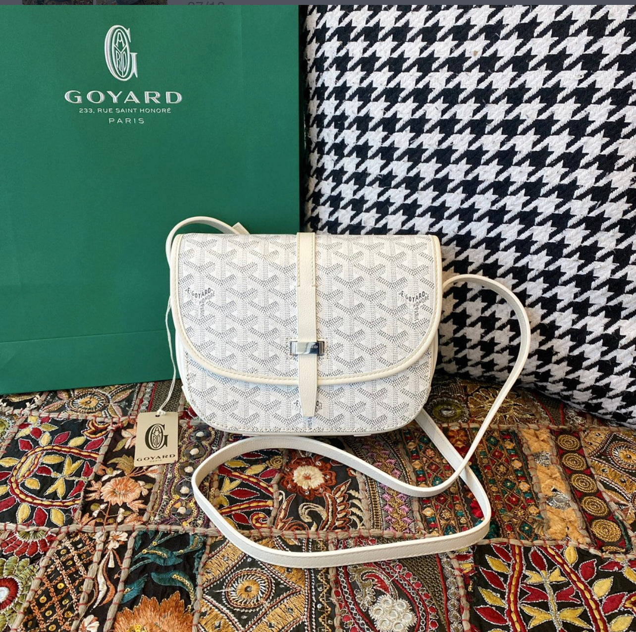 Sac Belvédère White leather facture