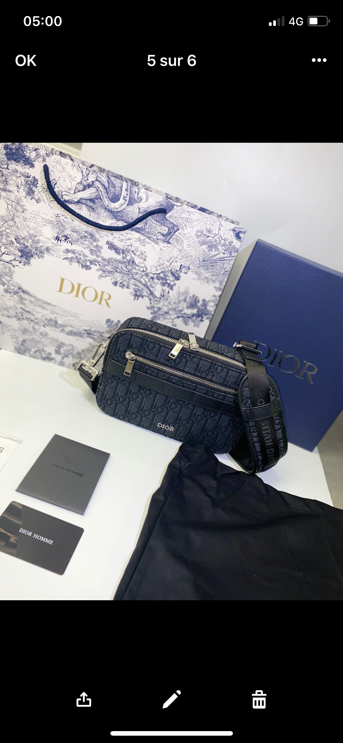 Sac Bandoulière Safari noir facture