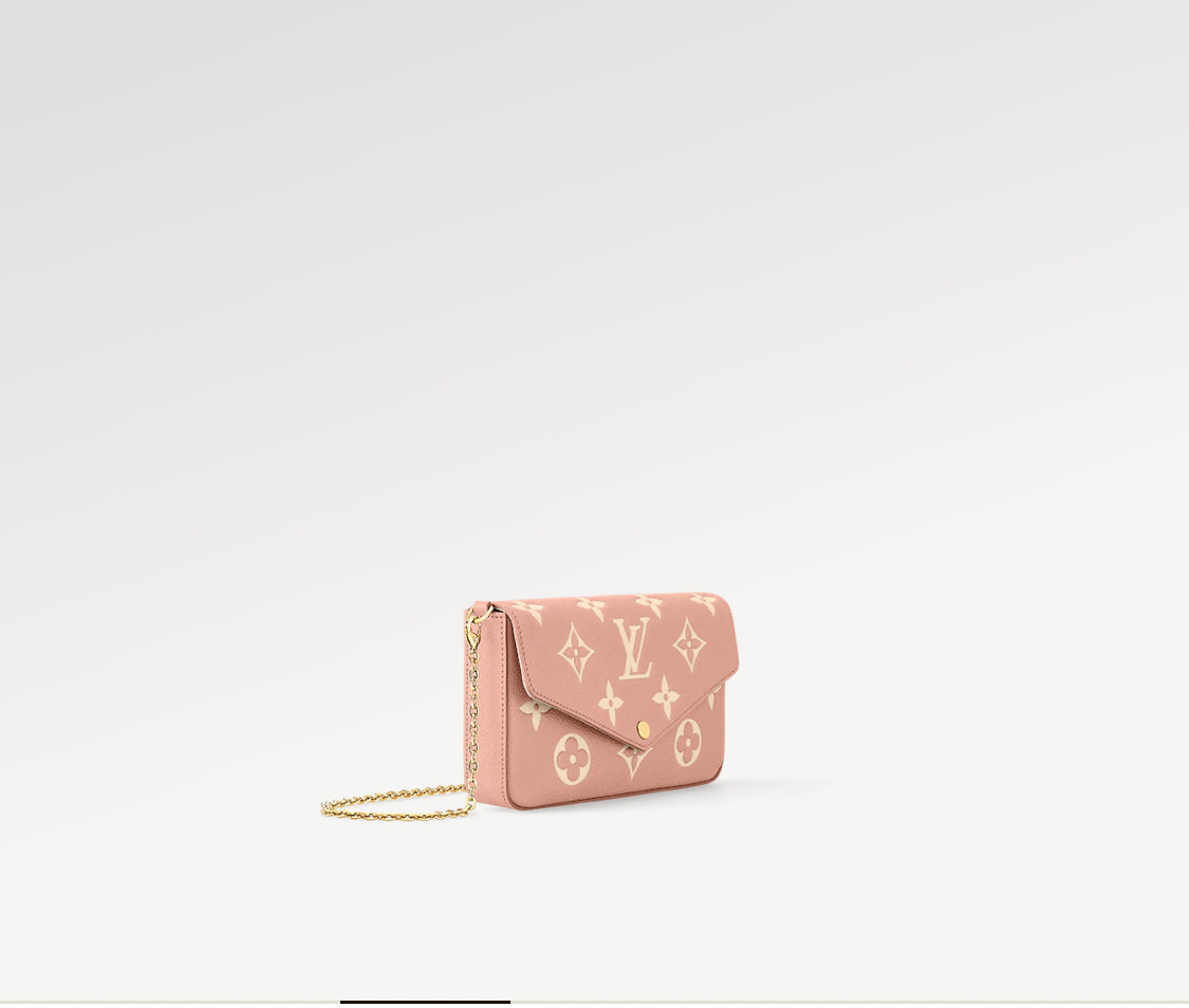 Pochette felicie rose trianon crème toile facture