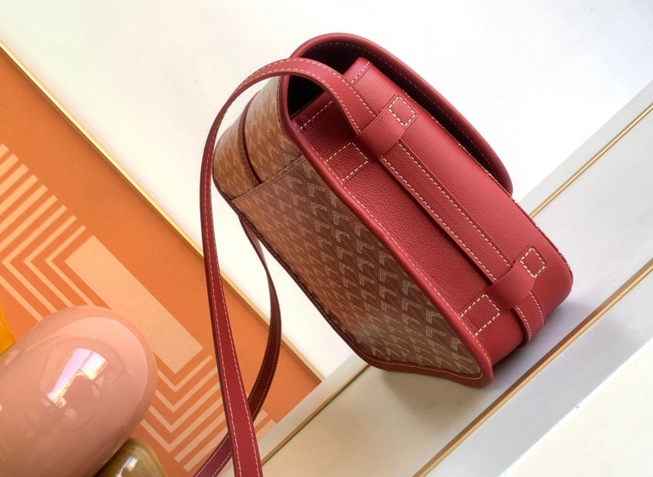 Belvedere red leather invoice bag