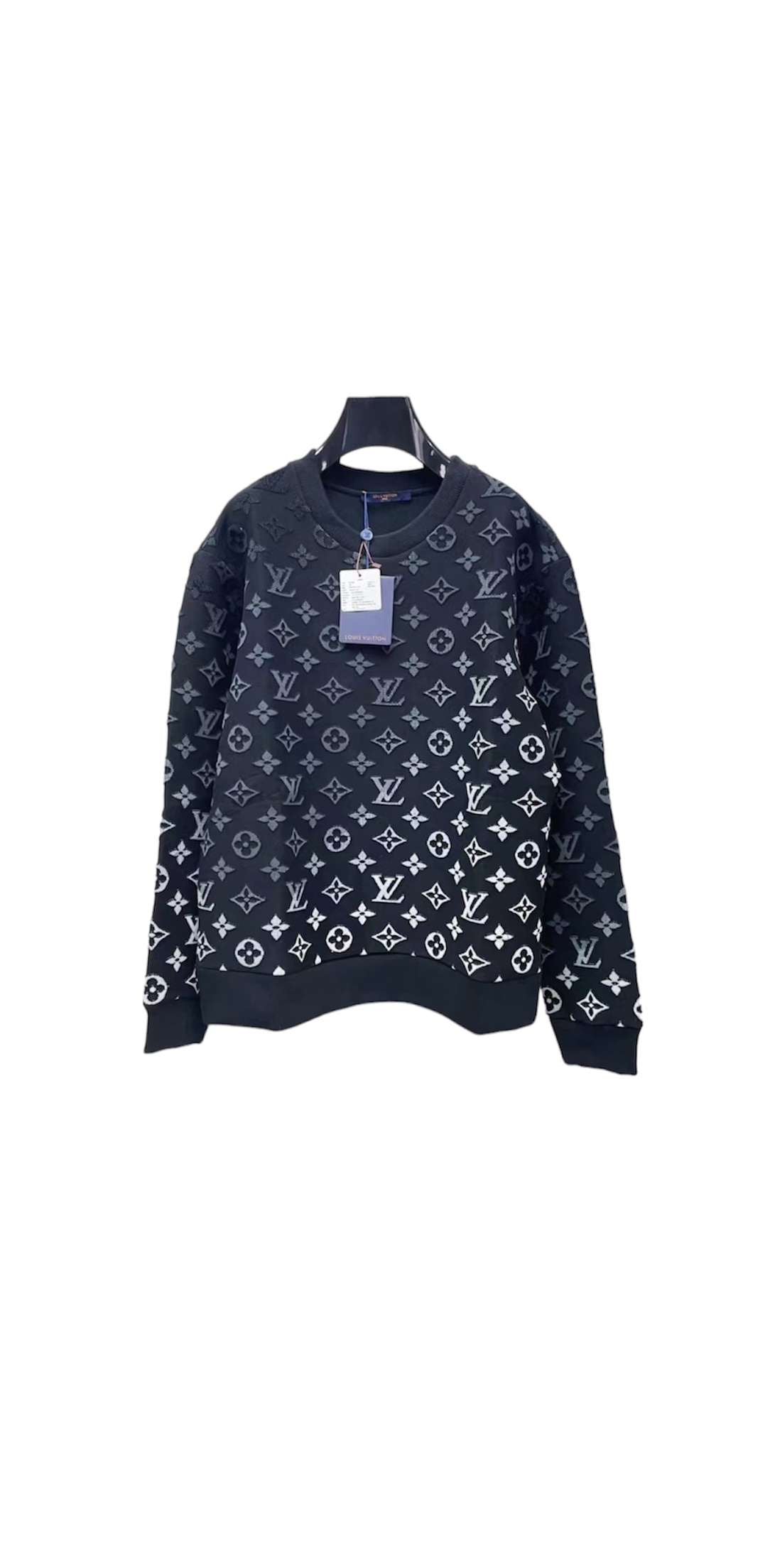 Schwarzes LV-Sweatshirt mit Muster