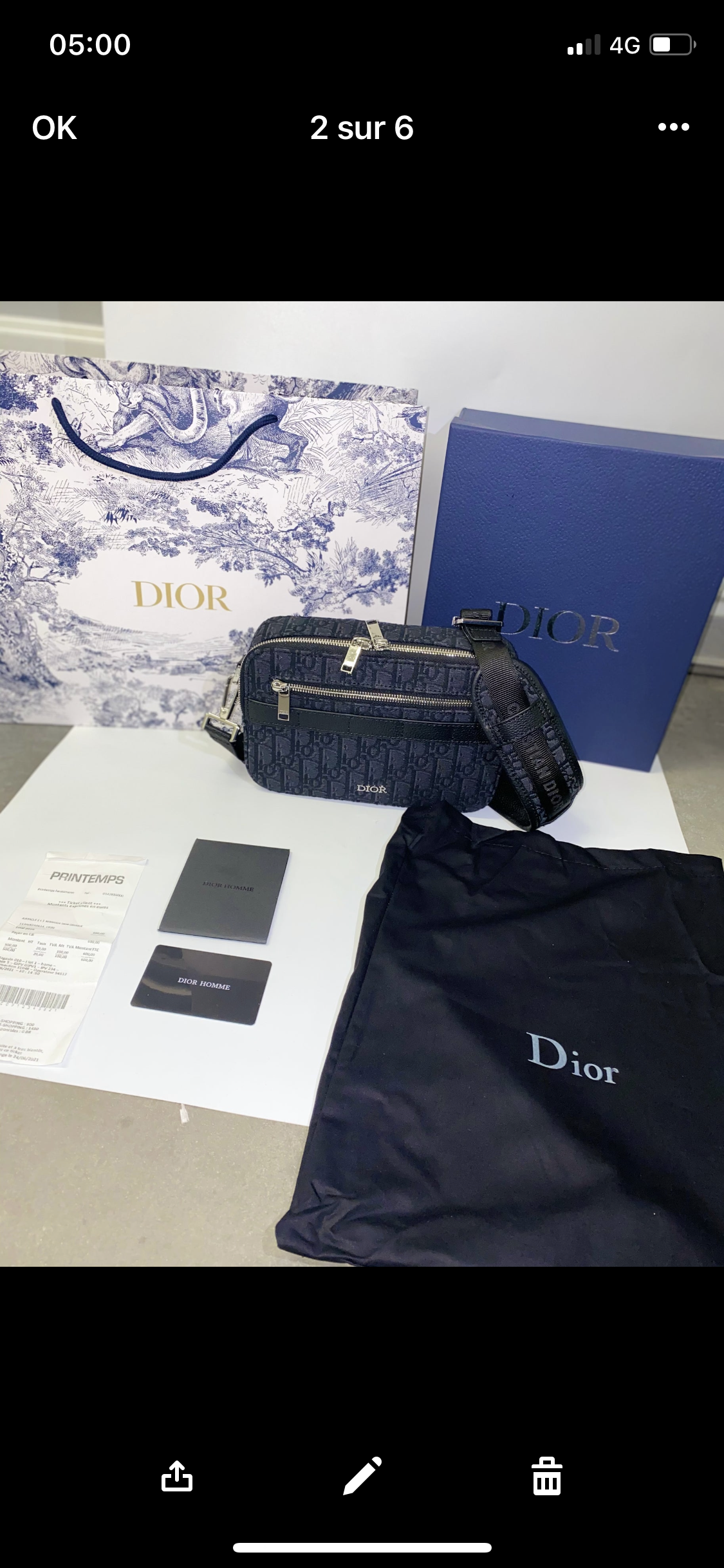 Sac Bandoulière Safari noir facture