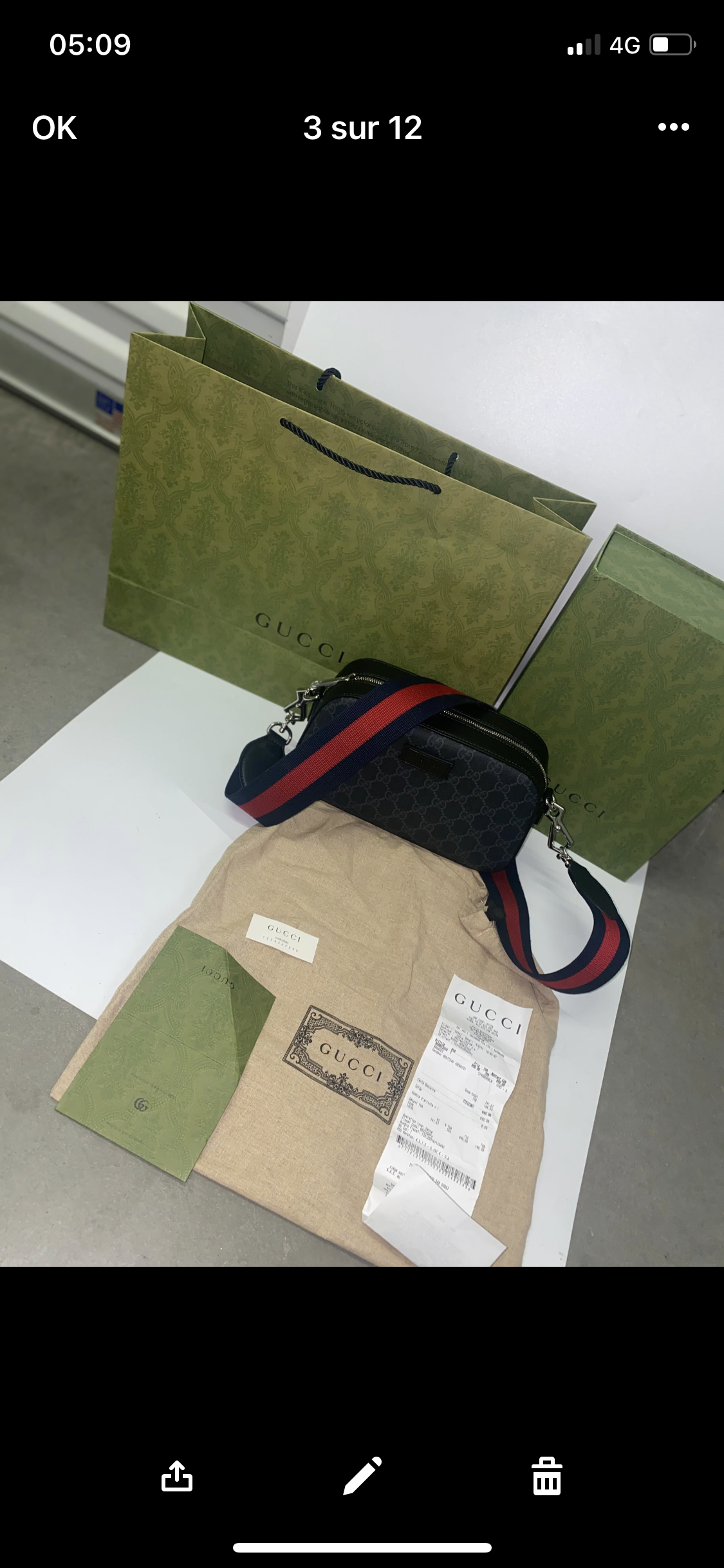 GG black invoice bag