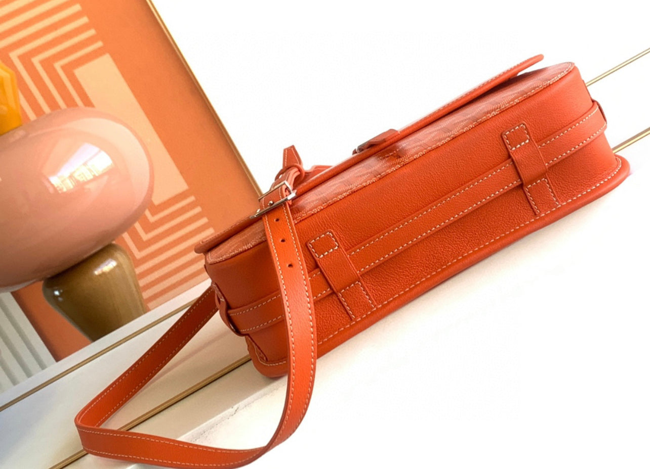 Sac Belvédère orange leather facture