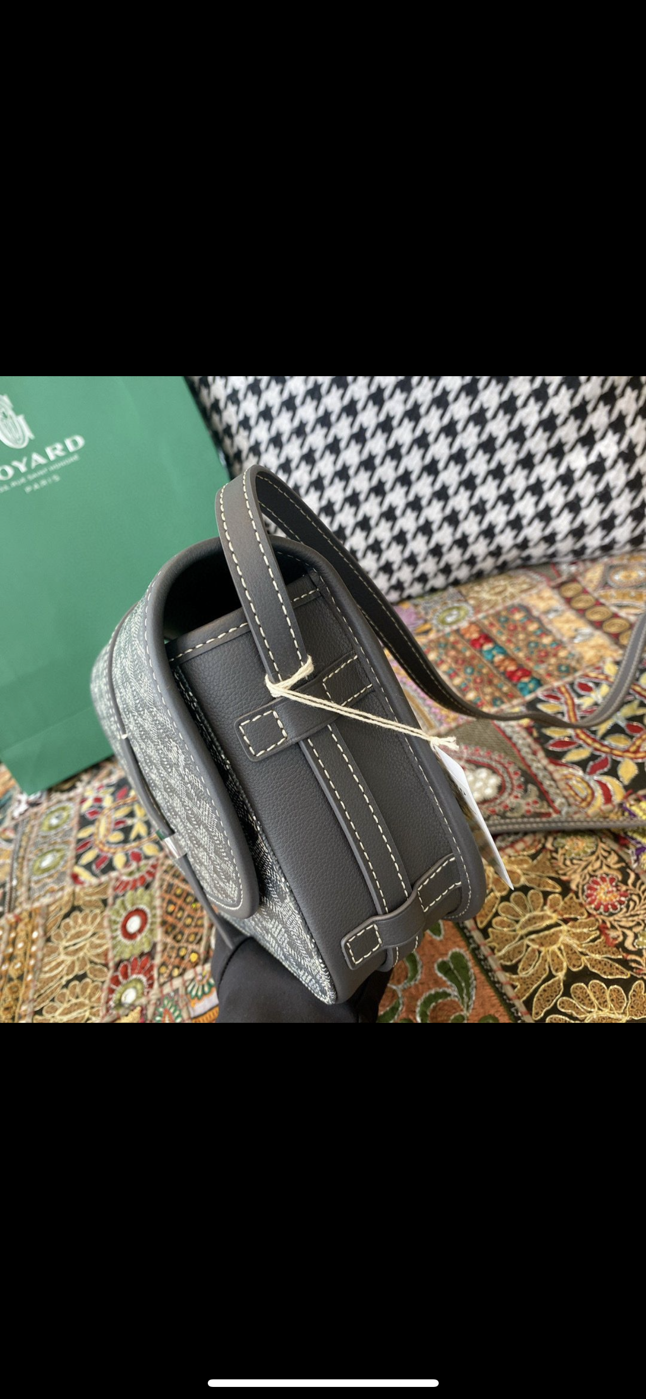 Sac Belvédère vintage leather grey facture