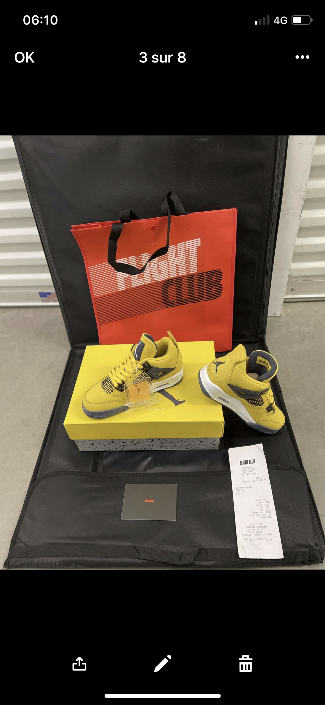 AJ yellow Lightning Flight club Authentification ✔️ Facture