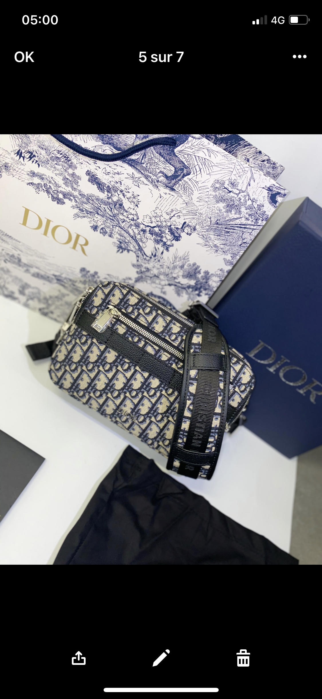 Sac Bandoulière Safari noir facture