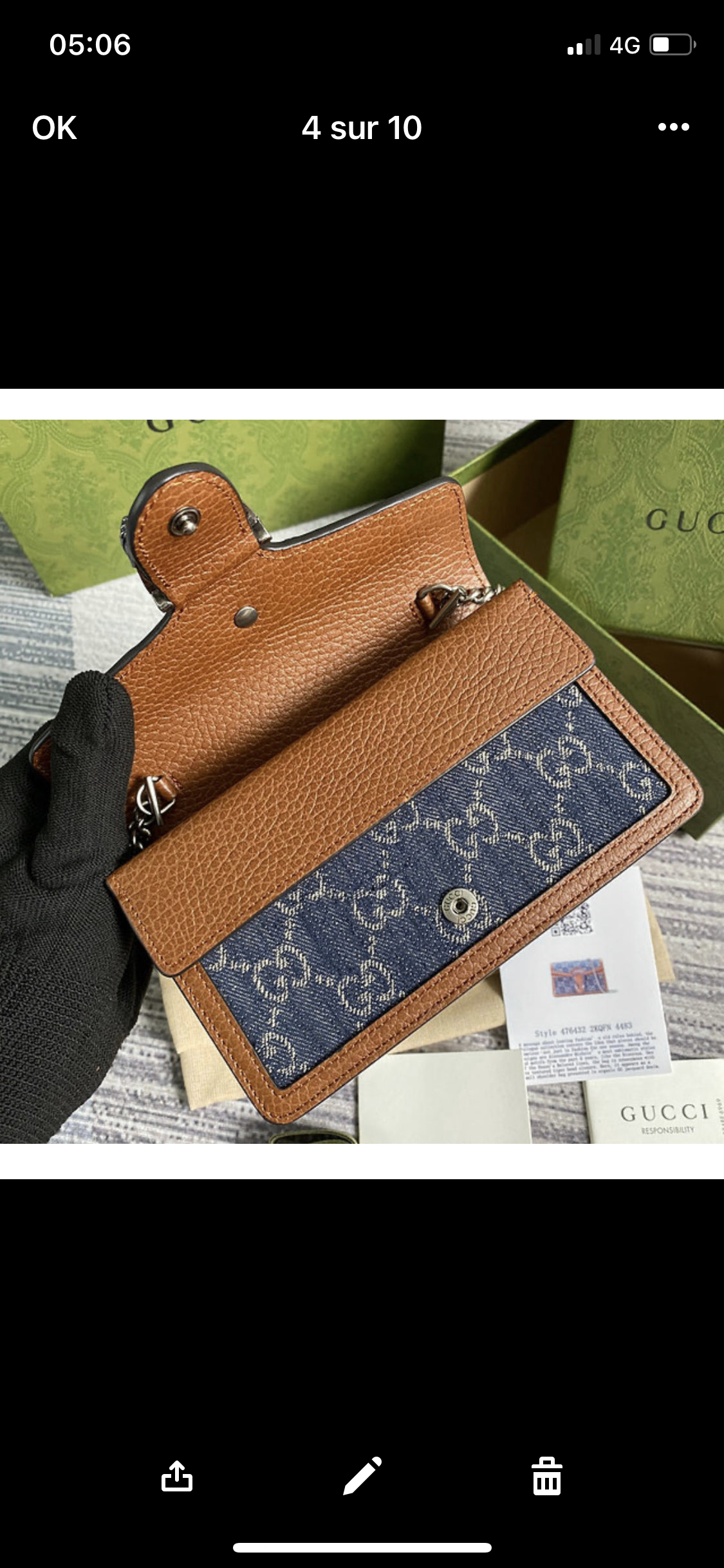 Dionysus Handtasche Blue Jeans Rechnung