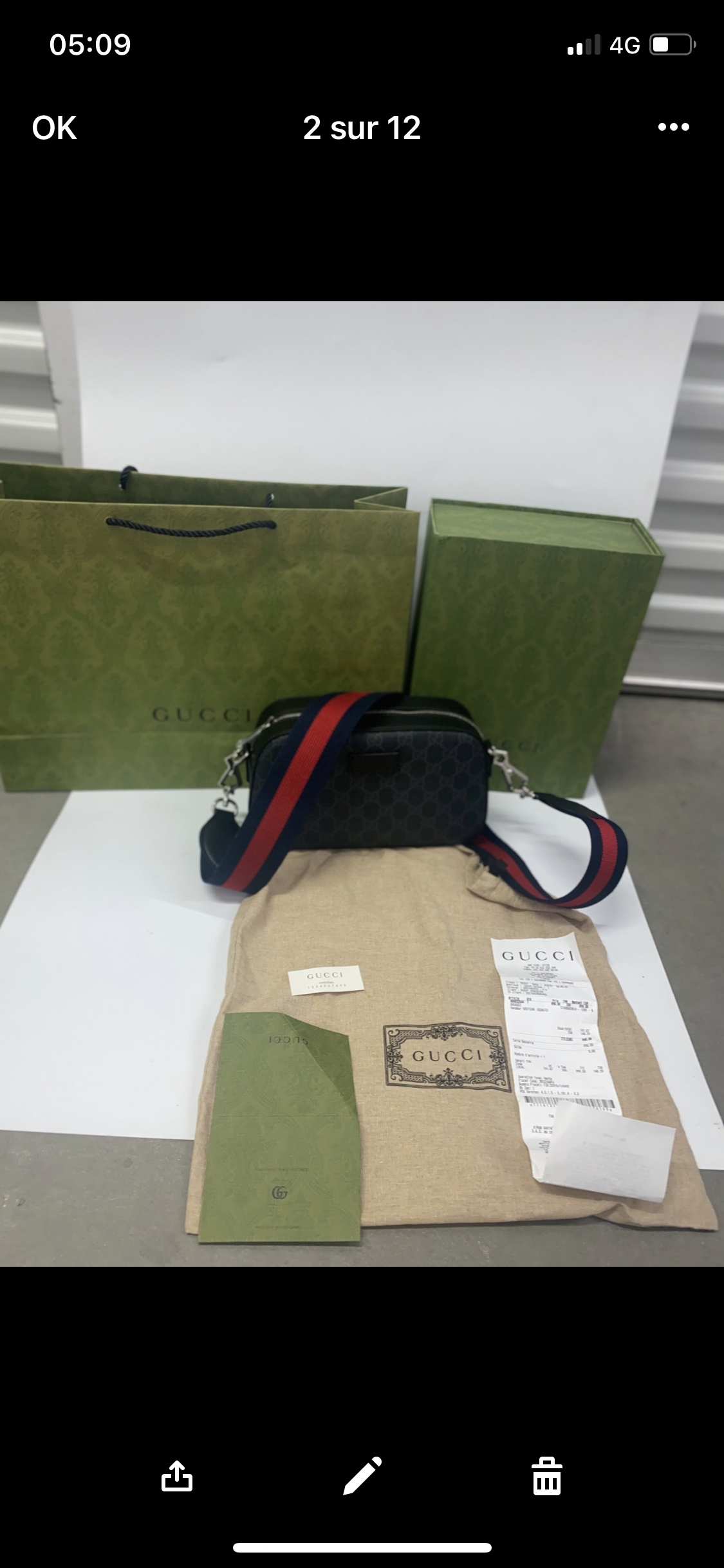 GG black invoice bag