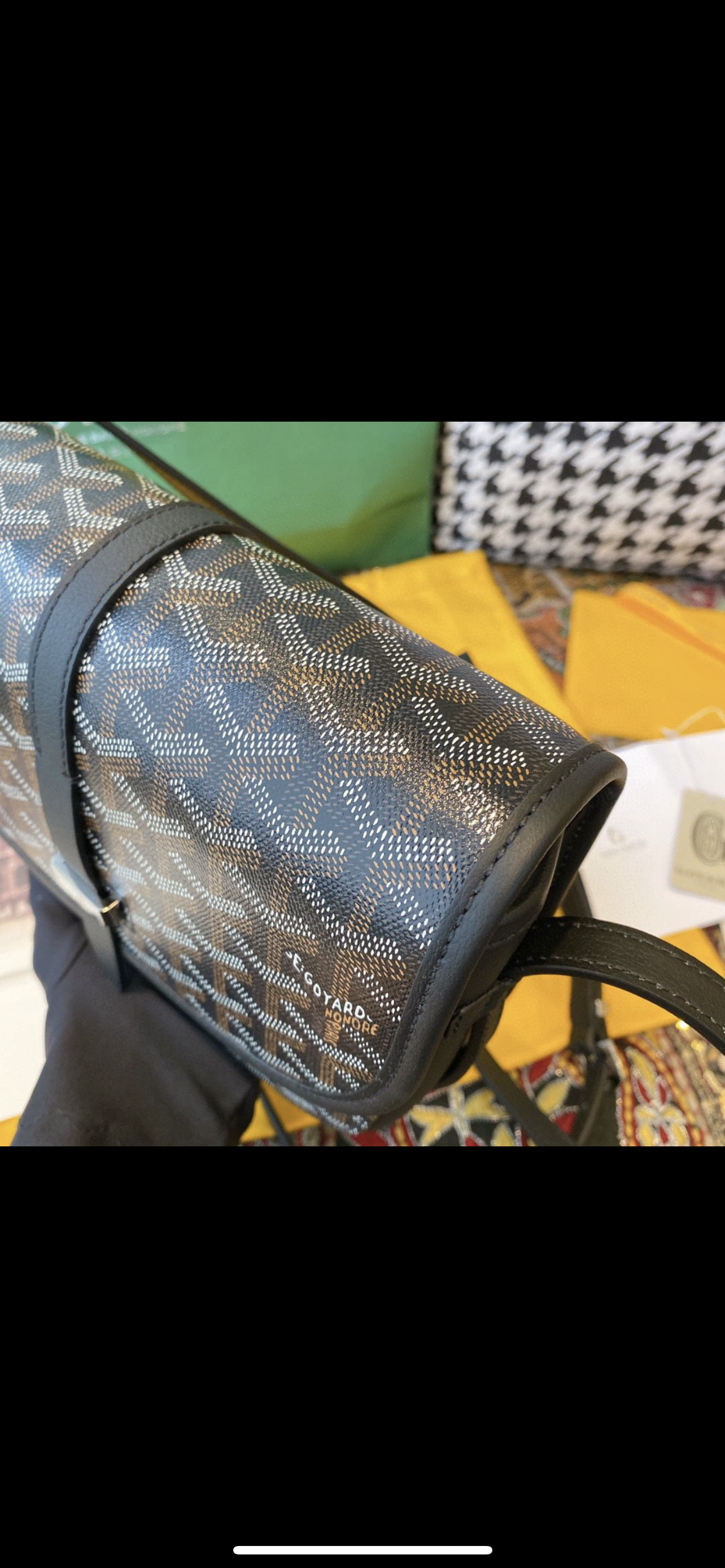 Belvédère-Tasche, schwarzes Leder, Edition, Lederrechnung