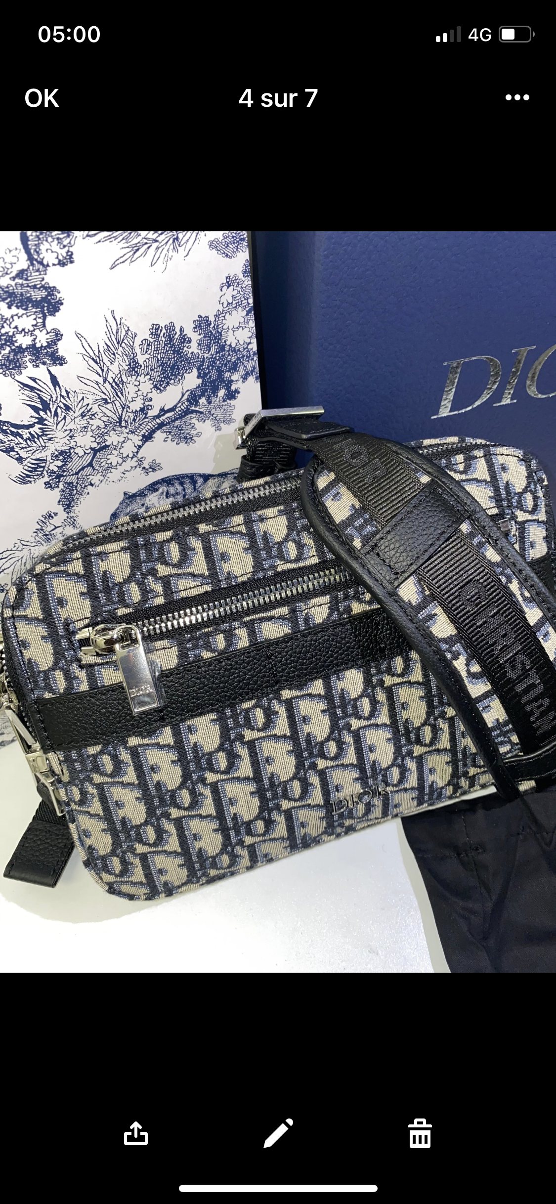 Sac Bandoulière Safari noir facture