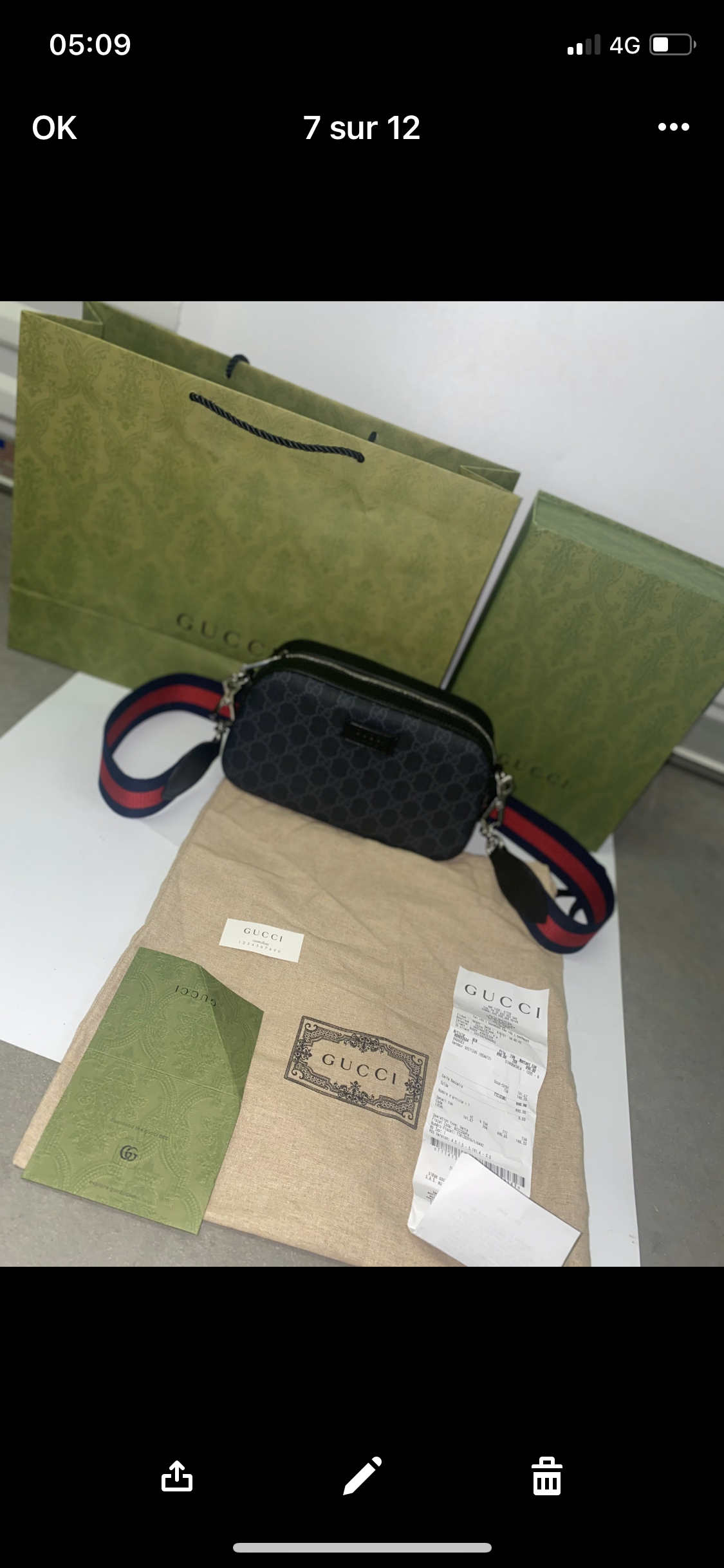 GG black invoice bag