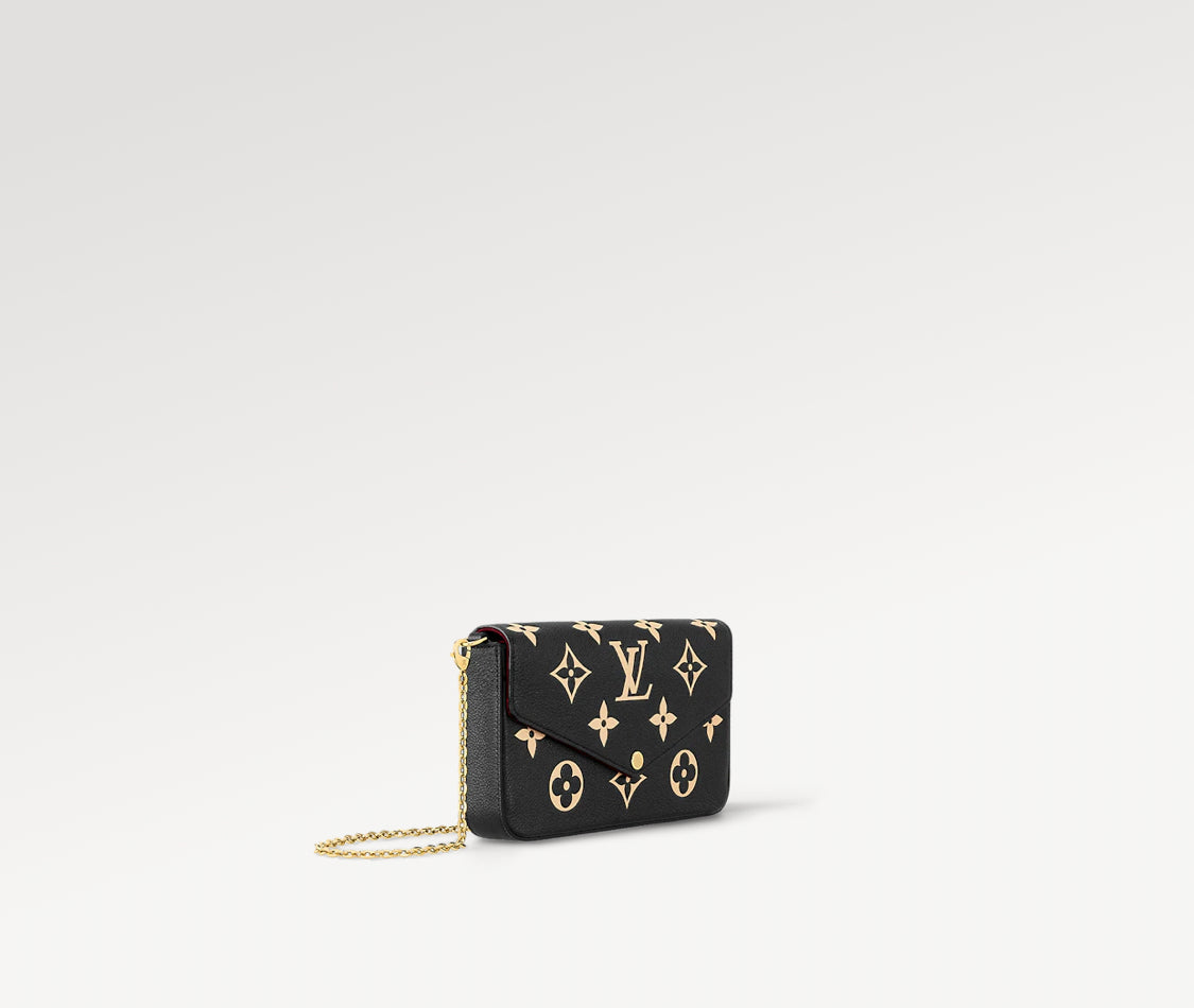 Pochette felicie noir toile facture.