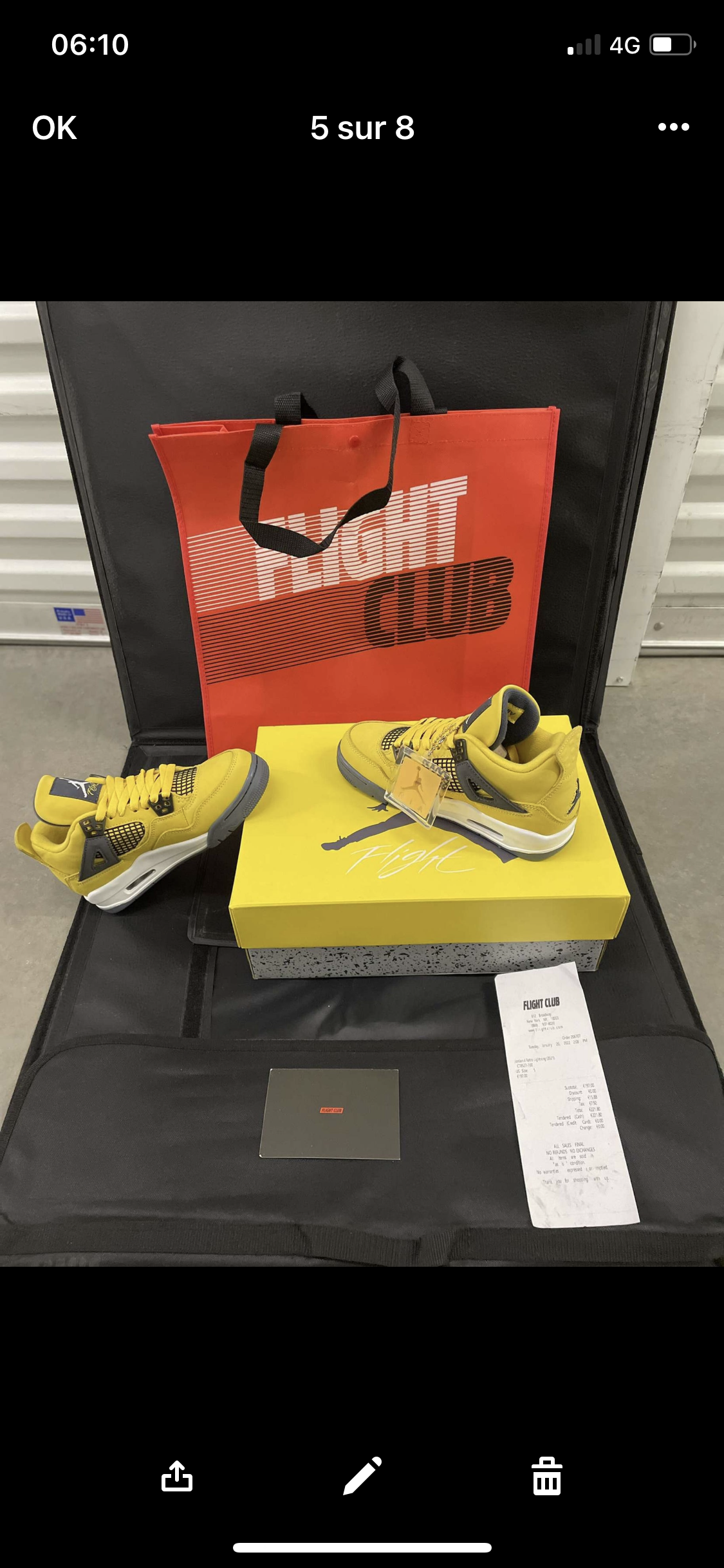 AJ yellow Lightning Flight club Authentification ✔️ Facture
