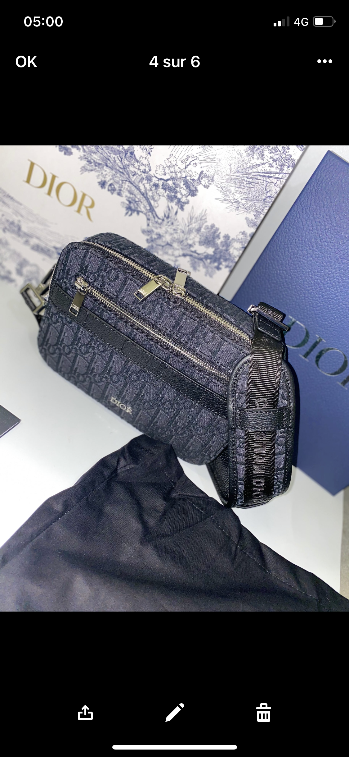 Sac Bandoulière Safari noir facture