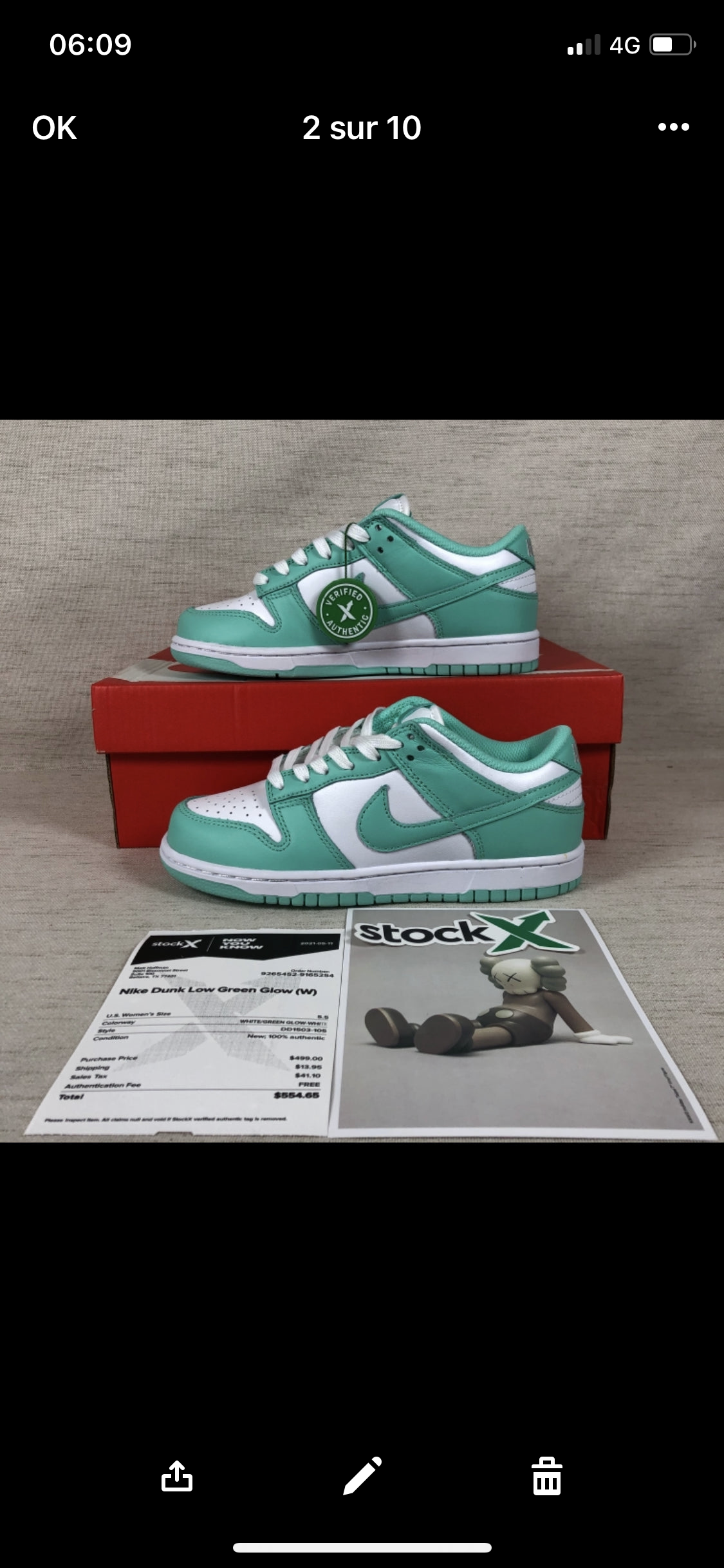 Dunk low green glow stock