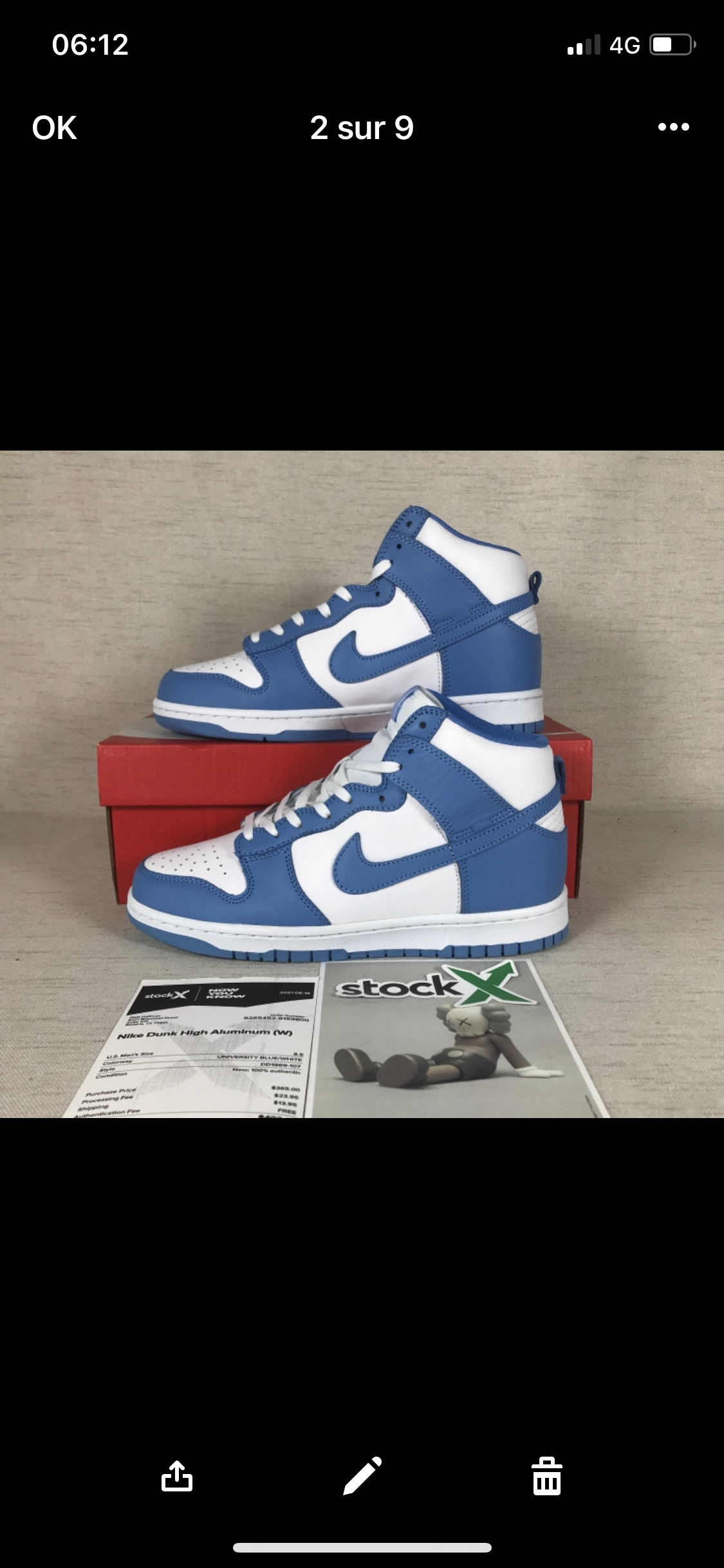 Dunk high Laser Blue Stock X Authentification ✔️ facture