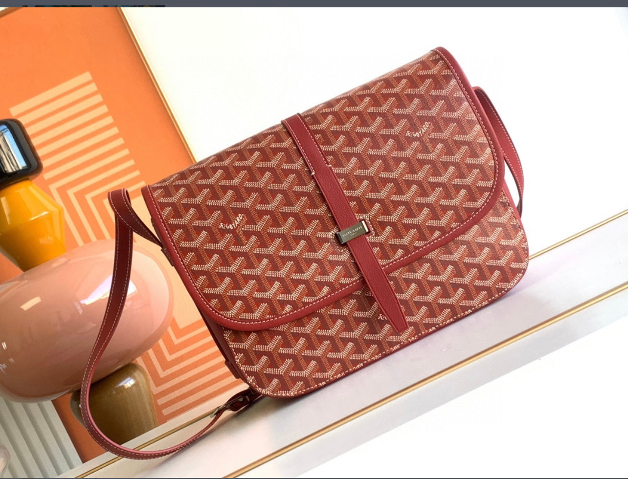 Belvedere red leather invoice bag