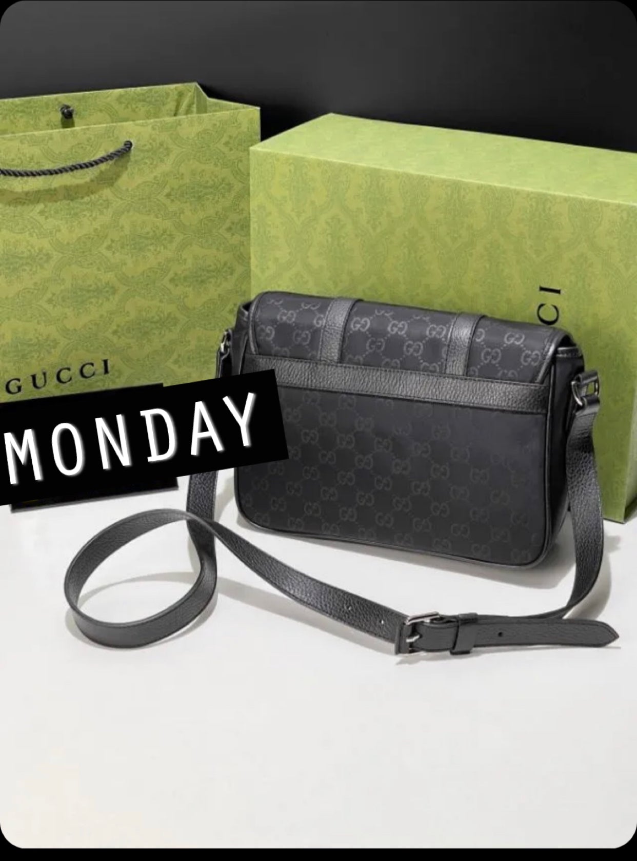 Gg Old collection black invoice bag