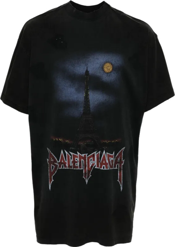 BLNCG  T-shirt Paris Moon oversize - Noir