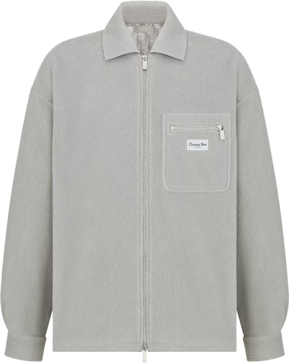 Surchemise zippée CD Couture Molleton de coton et laine mélangés gris