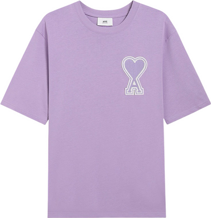 T-shirt vert à logo ami de cœur violet