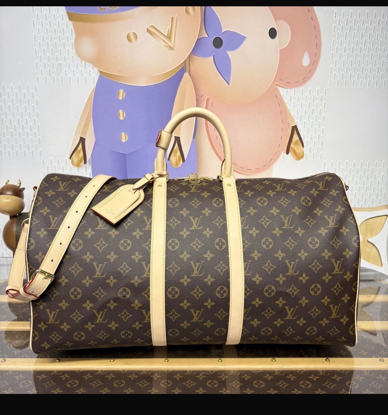 Keepall bag 55 monogram canvas invoice