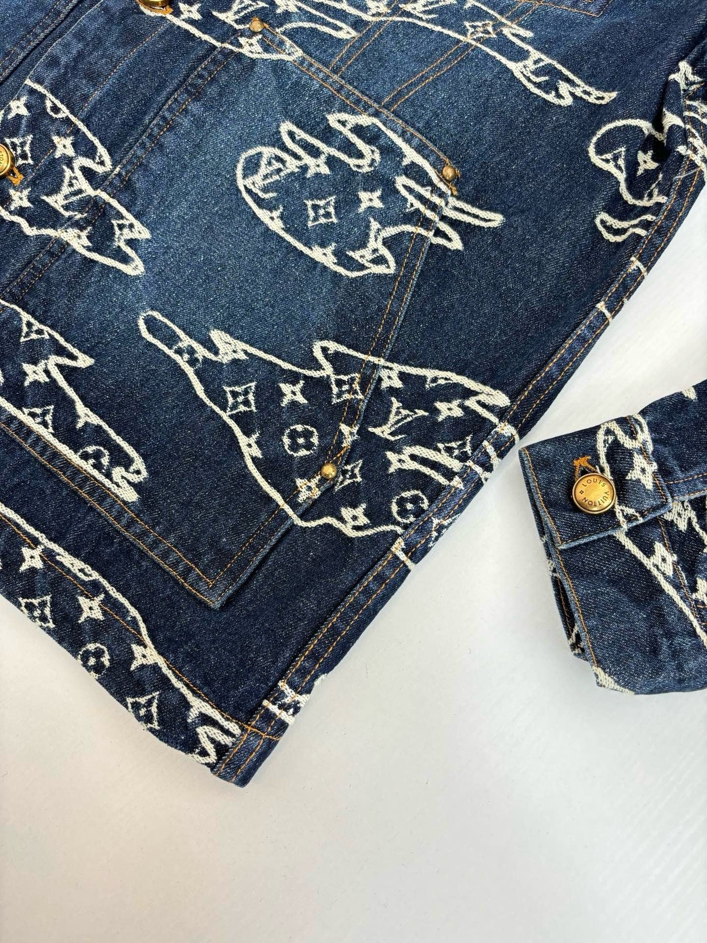 Pantalon droit Monogram en denim lv