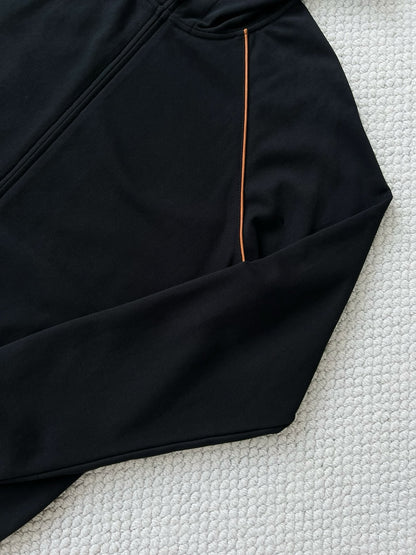 BRUNELLO CUCI Techno Cotton Zip-up Hoodie In Black