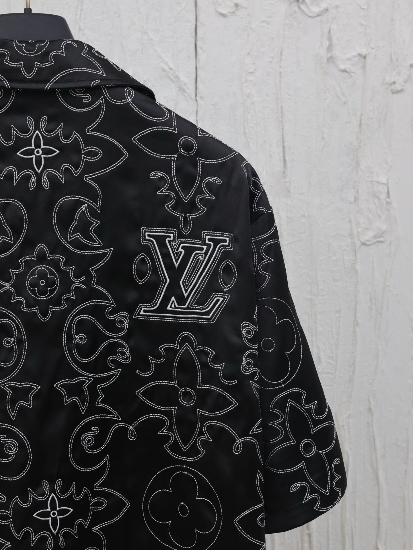 Chemise lv  manches courtes imprimée en soie