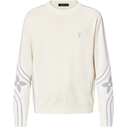 Pull col rond maille graphique lv