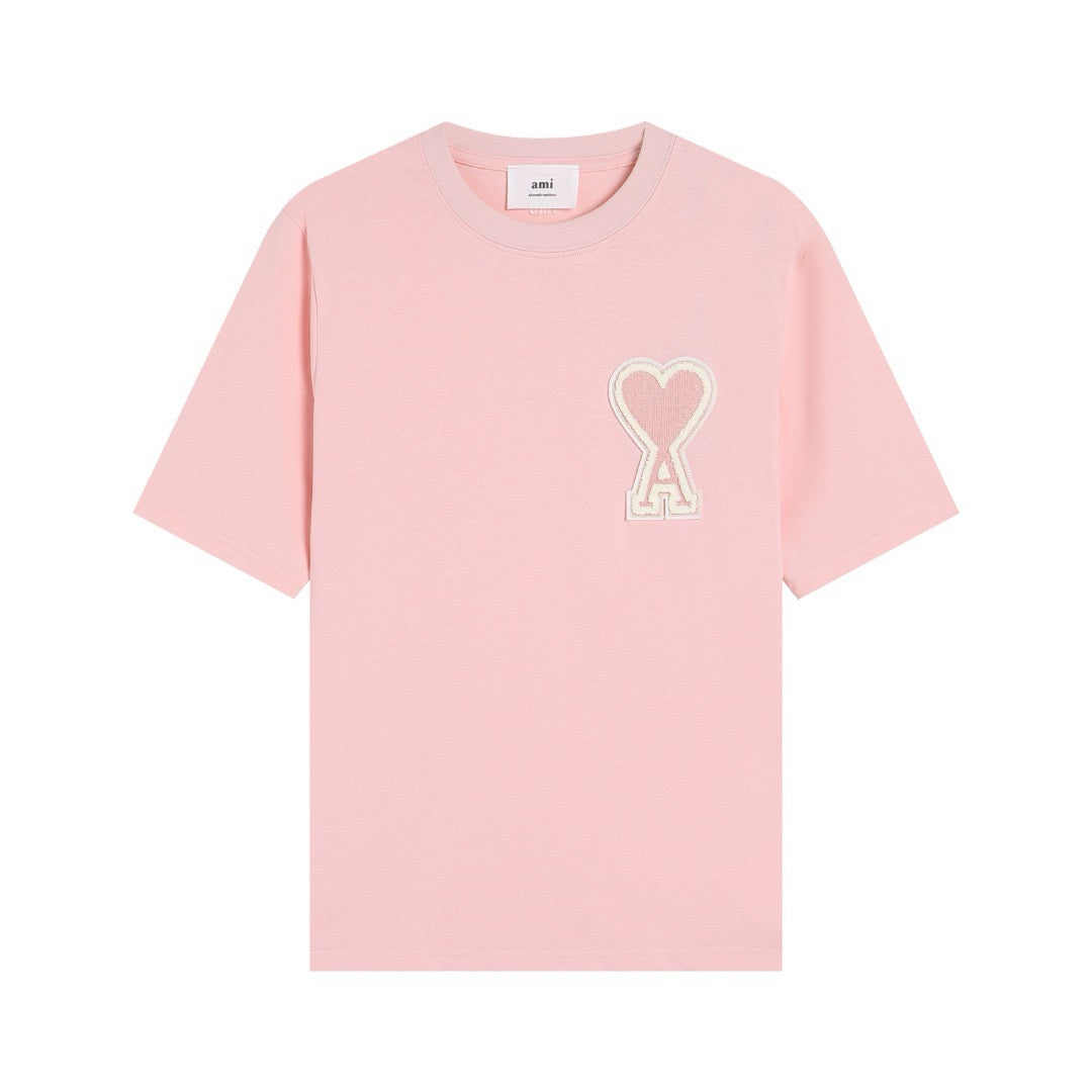 T-shirt rose à logo ami de cœur rose