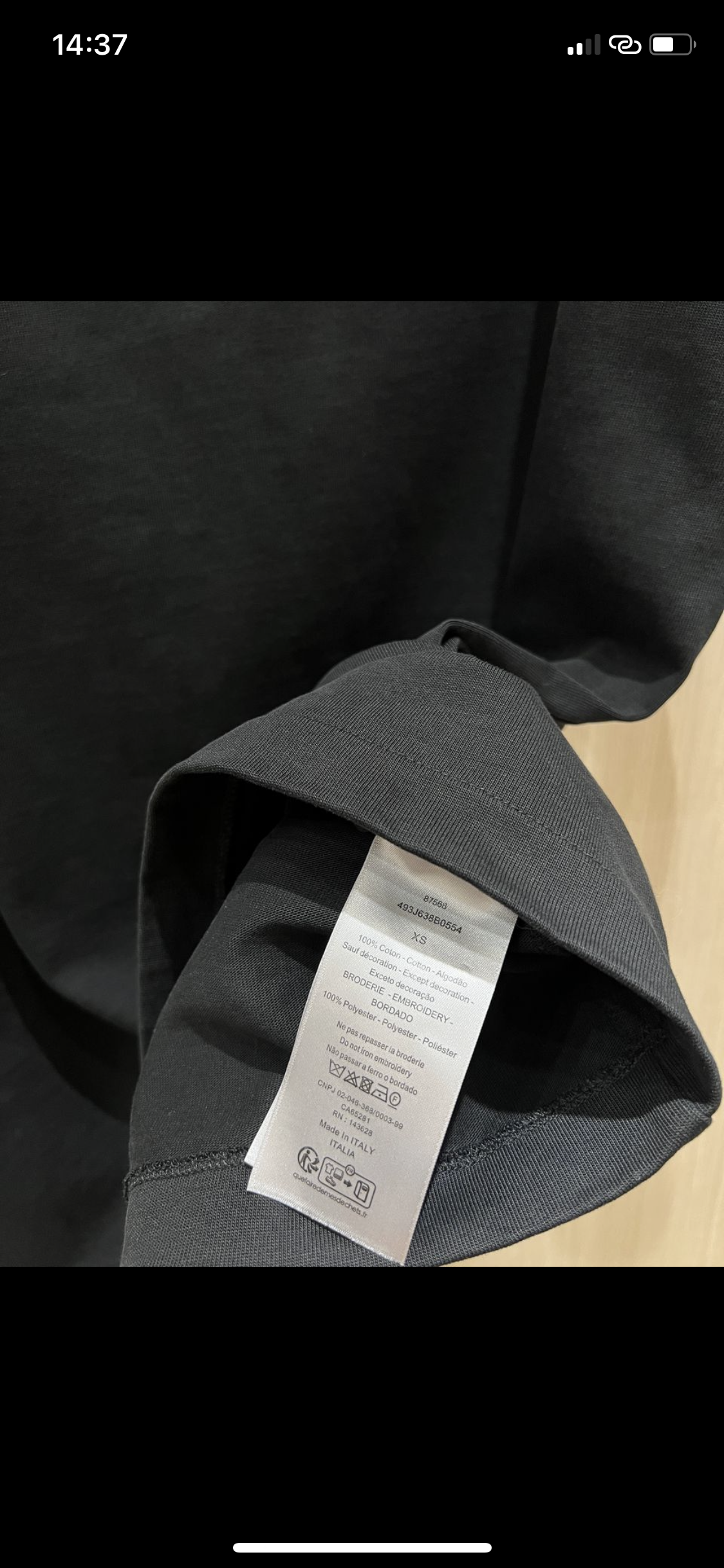 T Shirt CD x STONE Black Oversized 2024 NEW 1:1