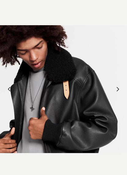 Veste Lv FULL CUIR LEATHER VRAI LEATHER BLACK