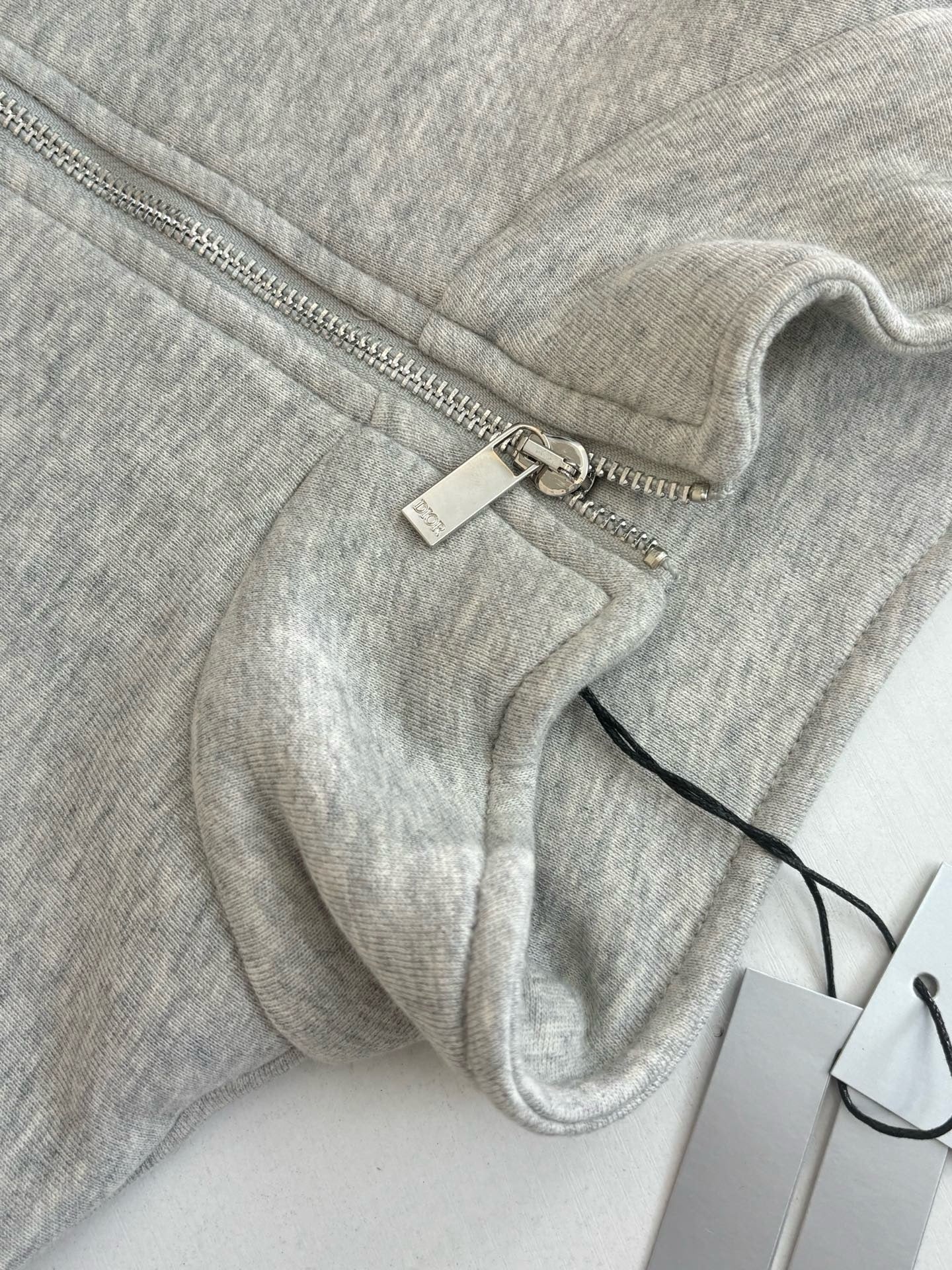 Sweat shirt demi-zippé CD Icon Molleton de coton gris foncé