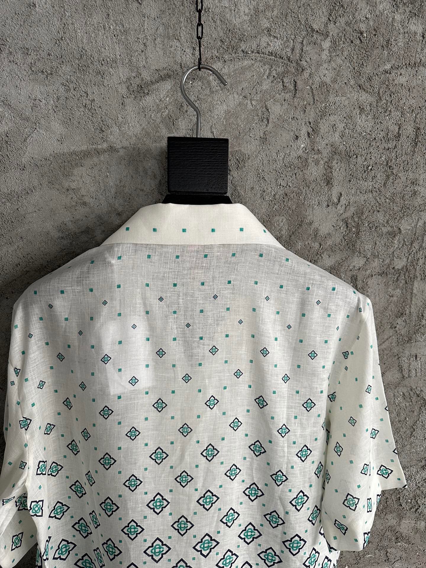 CASA GRADIENT MONOGRAM SHORT SLEEVE SILK SHIRT