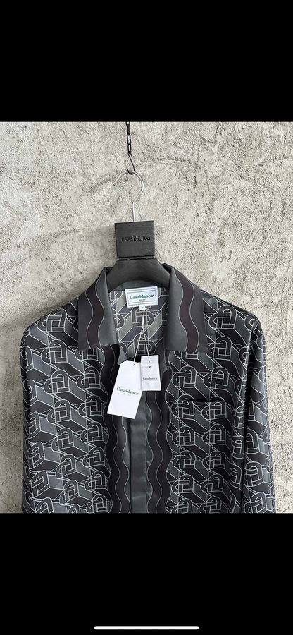 Casa B black silk shirt/pants