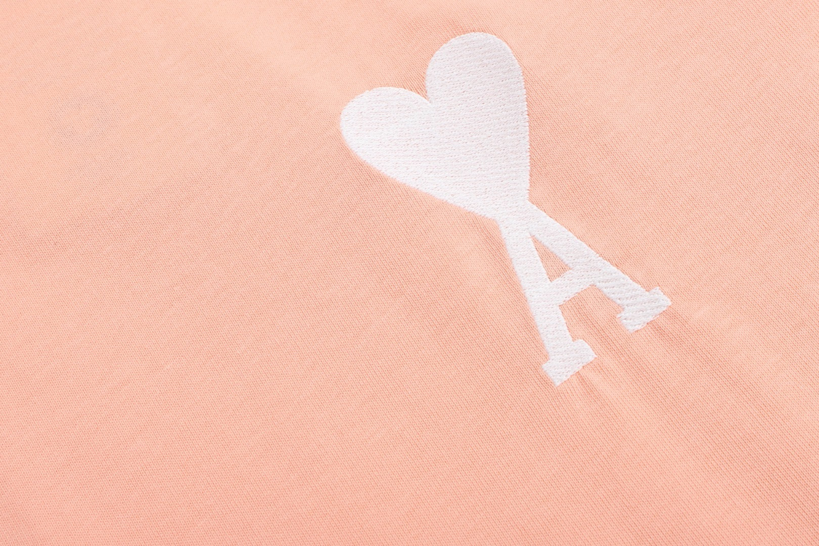 T-shirt Saumon à petit logo ami de cœur blanc