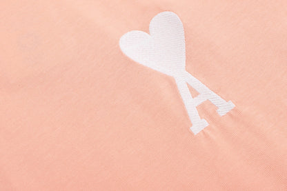 T-shirt Saumon à petit logo ami de cœur blanc