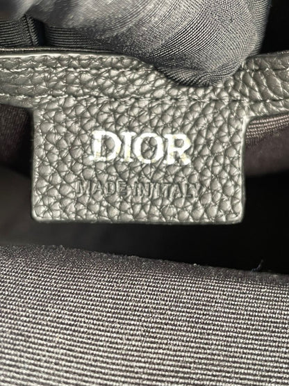 Slingbag Rider 2.0 Toile jacquard CD  Oblique beige et noir et cuir de veau grainé noir  10/10