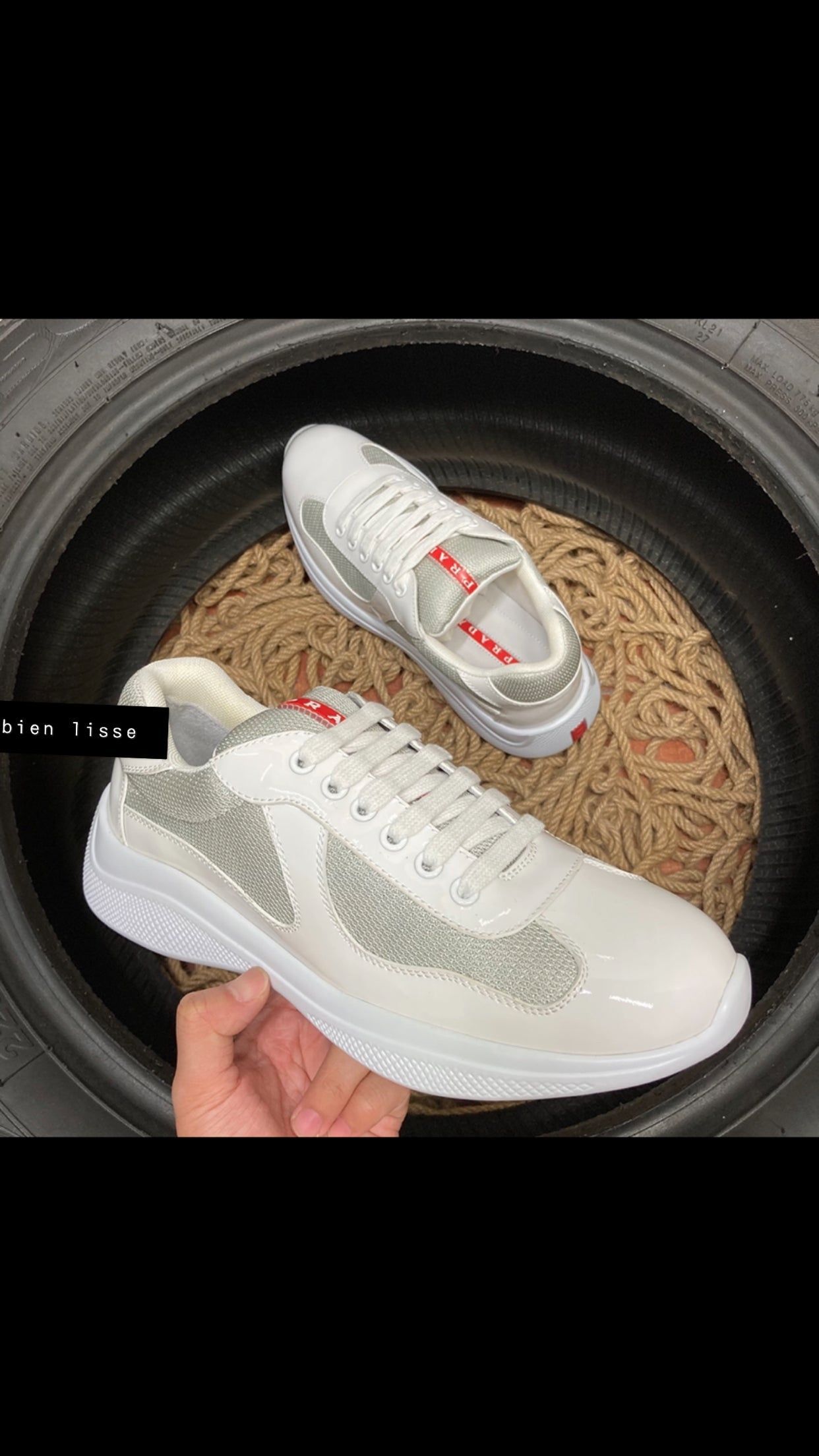 Sneakers Prd America ´ s Cup  tissu bike lisse white