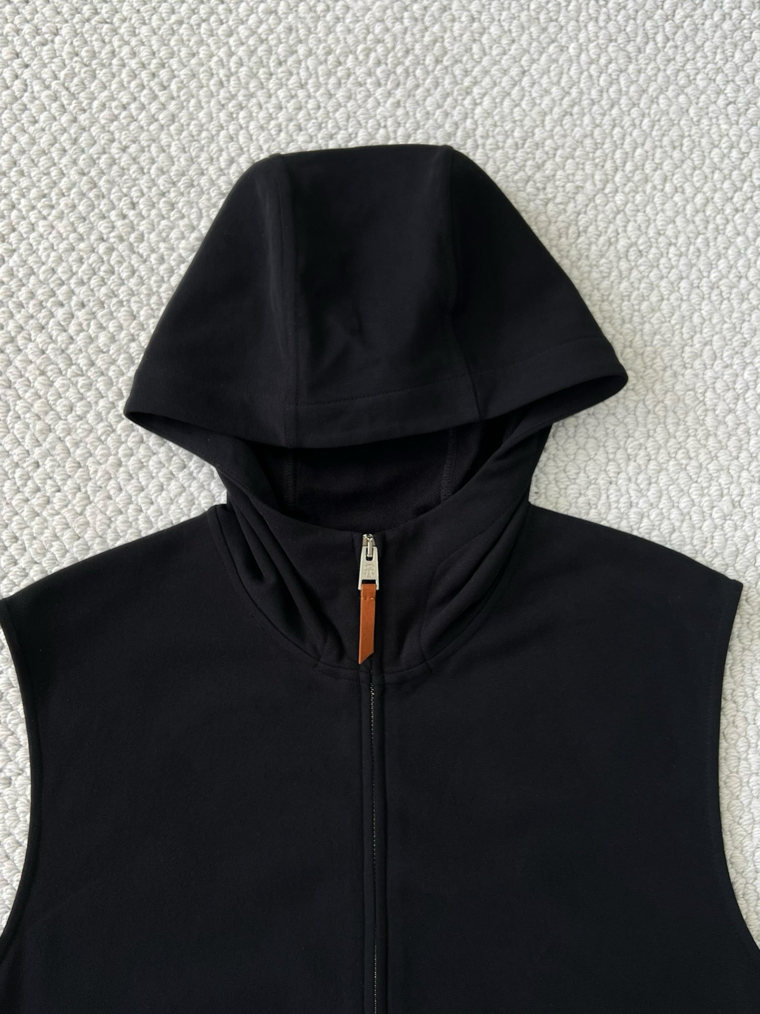 BRUNELLO CUCI Techno Cotton Hooded Gilet In Blue