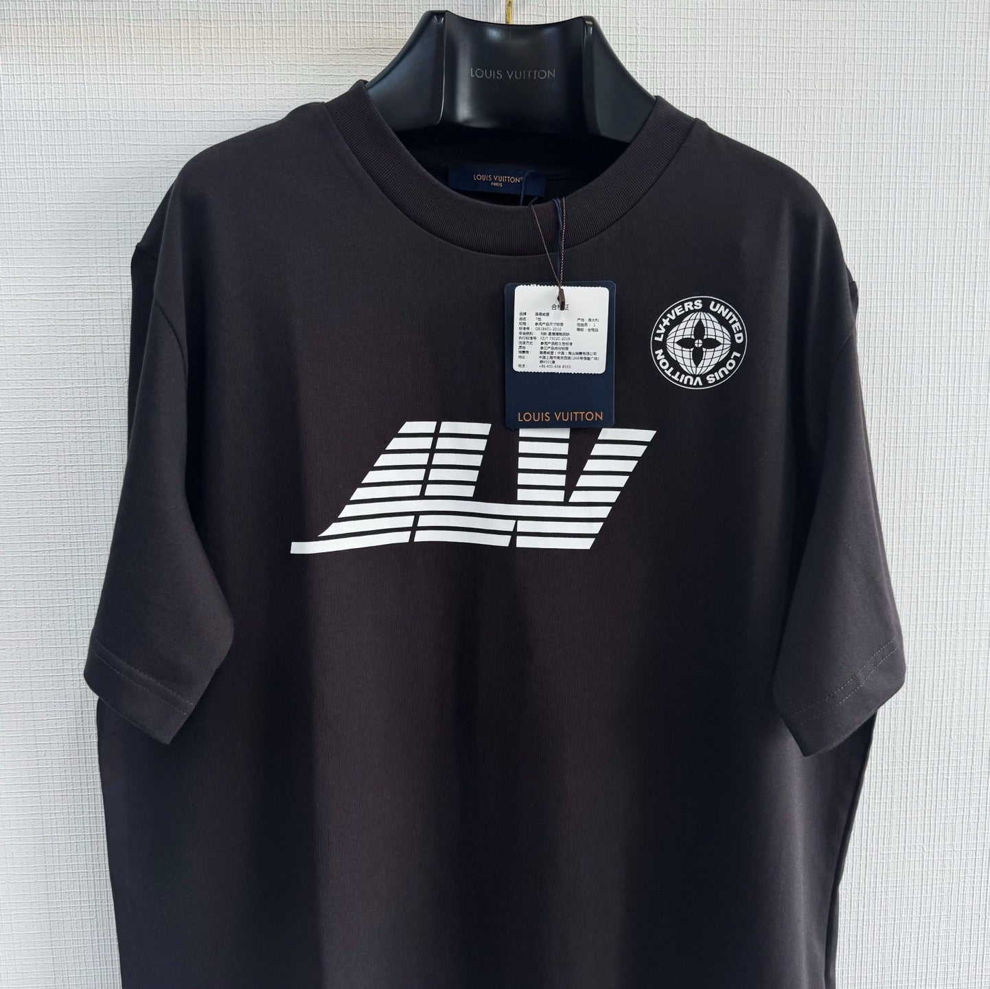 Tee-shirt lv  imprimé et délavé en coton