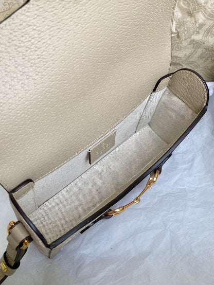 Gg Horsebit 1955 Jumbo-Tasche beige Rechnung
